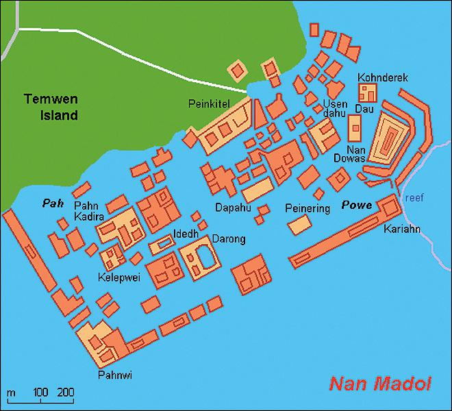 Nan Madol se rozkládá na 92 umělých ostrůvcích.