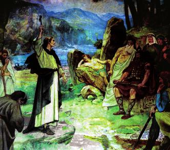 Misionář sv. Columba obrací Pikty na pravou víru.