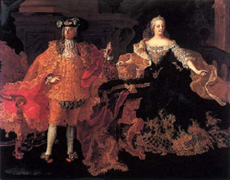 František I. Štěpán Lotrinský svoji ženu doprovází při různých příležitostech.
