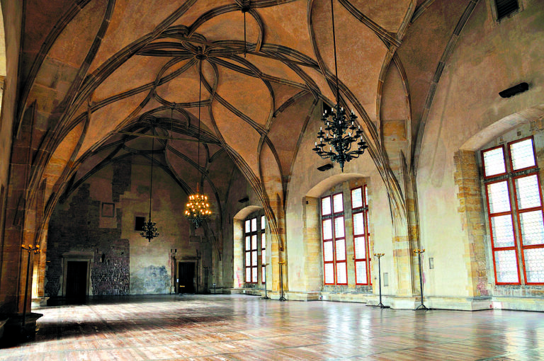 Vladislavský sál, kde se konají např. inaugurace prezidenta.